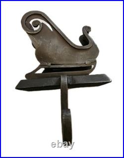 Lot Of 5 Pier1 Rustic Christmas Tree/Santas Sleigh/Stocking Holder Wrought Iron