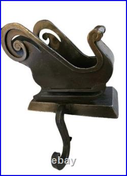 Lot Of 5 Pier1 Rustic Christmas Tree/Santas Sleigh/Stocking Holder Wrought Iron