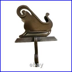Lot Of 5 Pier1 Rustic Christmas Tree/Santas Sleigh/Stocking Holder Wrought Iron