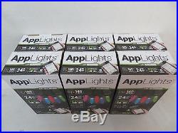 Lot Of 6 APPLights 24-Light LED Mini Multi-Color Light String Set Holidays Party