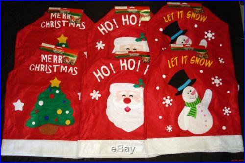 Lot Of 6 Santa Snowman Tree Christmas Kitchen Fold Up Chair Covers 19 x 26 NEW
