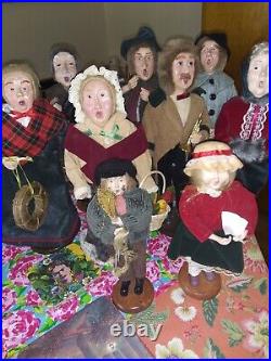 Lot Of 9 Victorian Style Carolers Figurines Retro Vintage Christmas Decor 13