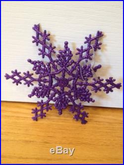 Lot Purple Glitter Snowflakes Christmas Tree Ornaments Winter Decoration Holiday