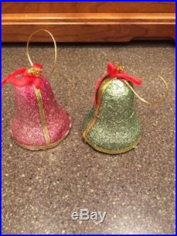 Lot Vintage Christmas Bell Ornaments Tree Glitter Holiday Decoration Easter