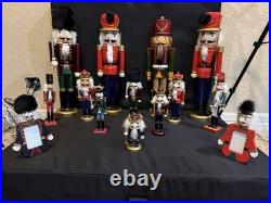 Lot Wood Nutcracker Christmas Decor Set Large Medium Small Holiday Display