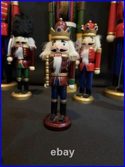 Lot Wood Nutcracker Christmas Decor Set Large Medium Small Holiday Display