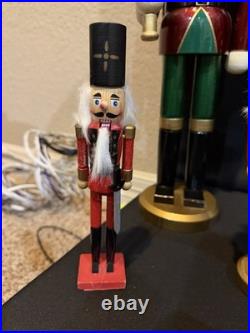 Lot Wood Nutcracker Christmas Decor Set Large Medium Small Holiday Display
