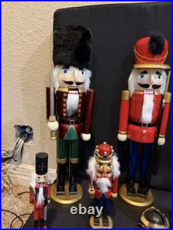 Lot Wood Nutcracker Christmas Decor Set Large Medium Small Holiday Display