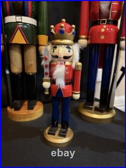 Lot Wood Nutcracker Christmas Decor Set Large Medium Small Holiday Display