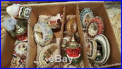 Lot of 100+Beaded buttons etc Christmas Ornaments Vintage 1970 Homemade handmade