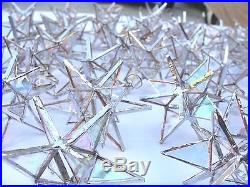 Lot of 100! Stained Glass Moravian STARS Iridescent CLEAR Suncatcher Ornament