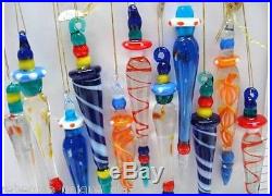 Lot of 24 Glass Icicle prisms Christmas Ornament Holiday Murano Tree Decoration