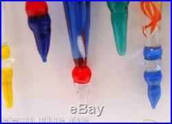 Lot of 24 Glass Icicle prisms Christmas Ornament Holiday Murano Tree Decoration