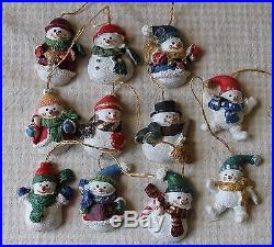 Lot of 24 Mini Snowmen Christmas Ornaments Tiny Resin 1 1 1/2