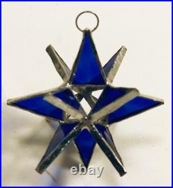 Lot of 25! Stained Glass Moravian STARS COBALT BLUE Handmade FIESTA COLOR