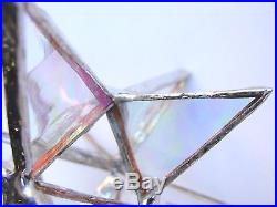 Lot of 25! Stained Glass Moravian STARS Iridescent CLEAR Ornament! Handmade