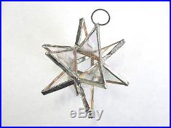 Lot of 25! Stained Glass Moravian STARS Iridescent CLEAR Ornament! Handmade