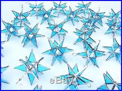 Lot of 25! Stained Glass Moravian STARS Iridescent LITE BLUE
