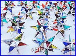 Lot of 25! Stained Glass Moravian STARS Iridescent MULTI COLOR