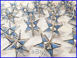 Lot of 25! Stained Glass Moravian STARS Iridescent TURQUOISE! Handmade