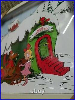 Lot of 2 Dr. Seuss Grinch, Max, Cindy-Lou Framed, Hanging Pictures/Decor/ 13x13