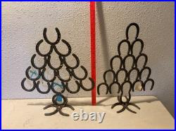 Lot of 2 Rustic Metal Horseshoe Christmas Tree Decor Holiday Decor