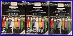 Lot of 3 Gemmy Orchestra of Lights Multi Color Changing 24 LED Icicle Lights NEW
