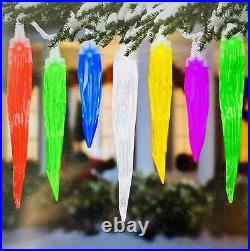 Lot of 3 Gemmy Orchestra of Lights Multi Color Changing 24 LED Icicle Lights NEW