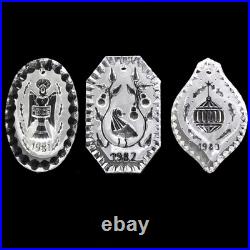 Lot of 3 Waterford Crystal 1981-83 12 Days of Christmas Ornaments