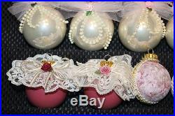 Lot of 40 Victorian Handmade Shabby Chic Style Glass Christmas Ball Ornaments