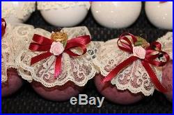 Lot of 40 Victorian Handmade Shabby Chic Style Glass Christmas Ball Ornaments