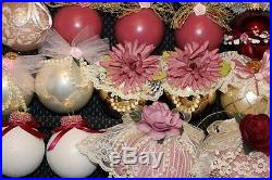 Lot of 43 Victorian Handmade Shabby Chic Style Glass Christmas Ball Ornaments