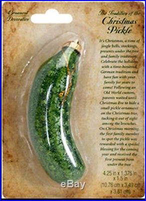 Lot of 4 Christmas Pickle Ornament-German-Tradition-Game-Holiday Gift Packaging