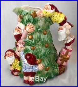 Lot of 4 Pieces of Santa Christmas China Cookie Jars Etc Fitz & Floyd, Spode