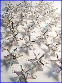 Lot of 50! NEW! Stained Glass Moravian STARS Iridescent WHITE! Handmade