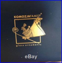 Lot of 5 KOMOZJA Family ORNAMENTS in own boxes BALL SILVER GOLD 4 NEW