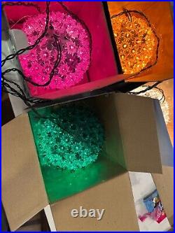 Lot of 6 GE/Roman XMAS 6 Super Sphere 100 Lights Starburst Balls, original box