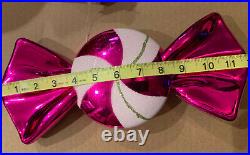 Lot of 8 Huge Pink Heavy Plastic Christmas Candy Sweets Tree Ornaments