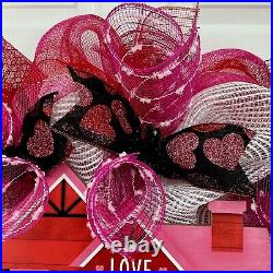 Love Shack Valentines Day Wreath Handmade Deco Mesh