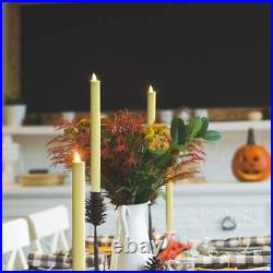 Luminara Flameless Taper Candles Set of 2 4 6 8 Unscented Wax Ivory White Black