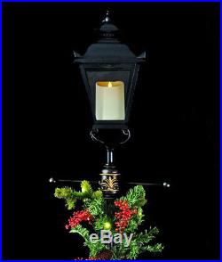 Luminara Metal Lamp Post With Prelit Removable Holiday Garland 6 Feet
