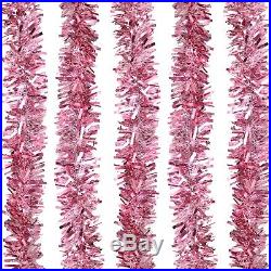 Luxury Pink Frost/Snow Effect Metallic Christmas Tree Tinsel Decoration