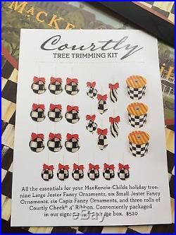 MACKENZIE CHILDS COURTLY CHECK CHRISTMAS TREE ORNAMENTS RIBBON TRIMMING KIT NEW