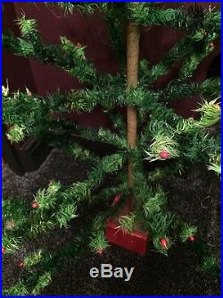 MASSIVE ANTIQUE VINTAGE 54 TALL GOOSE FEATHER CHRISTMAS TREE