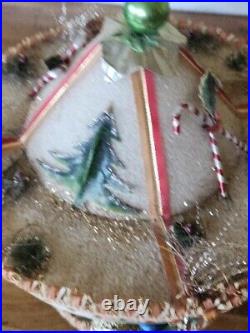 MCM STYROFOAM XMAS CAUROSEL WithRUBBER REINDEER PIPE CLEANER ELVES FOR REPAIR Read