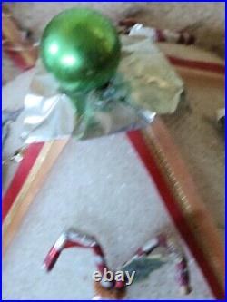 MCM STYROFOAM XMAS CAUROSEL WithRUBBER REINDEER PIPE CLEANER ELVES FOR REPAIR Read