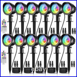 MEIKEE 15W RGB Landscape Lights 12V 24V Low Voltage 12Pack, RGBW