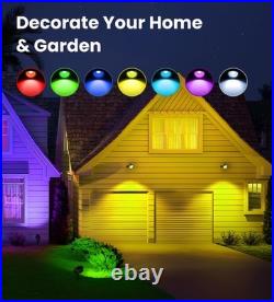 MEIKEE 15W RGB Landscape Lights 12V 24V Low Voltage 12Pack, RGBW