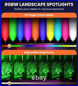 MEIKEE 15W RGB Landscape Lights 12V 24V Low Voltage 12Pack, RGBW