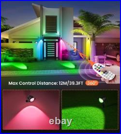 MEIKEE 15W RGB Landscape Lights 12V 24V Low Voltage 12Pack, RGBW